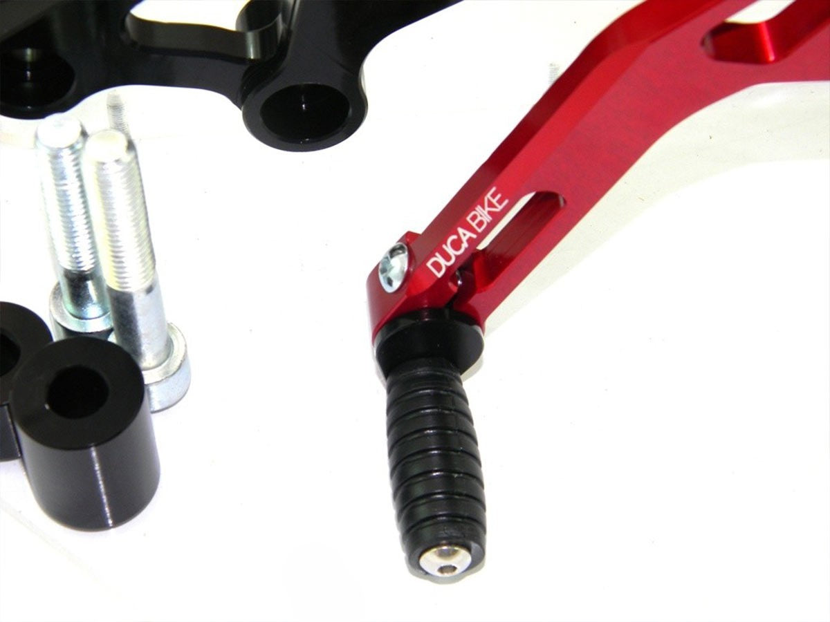 Ducabike DBK PRNM01 Pilot Adjustable Rearset - BLACK-RED