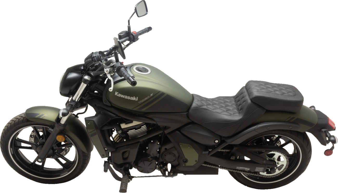 Mustang Squareback/Fastback Solo Seat - Black - Diamond Stitch - Vulcan S '15-'23