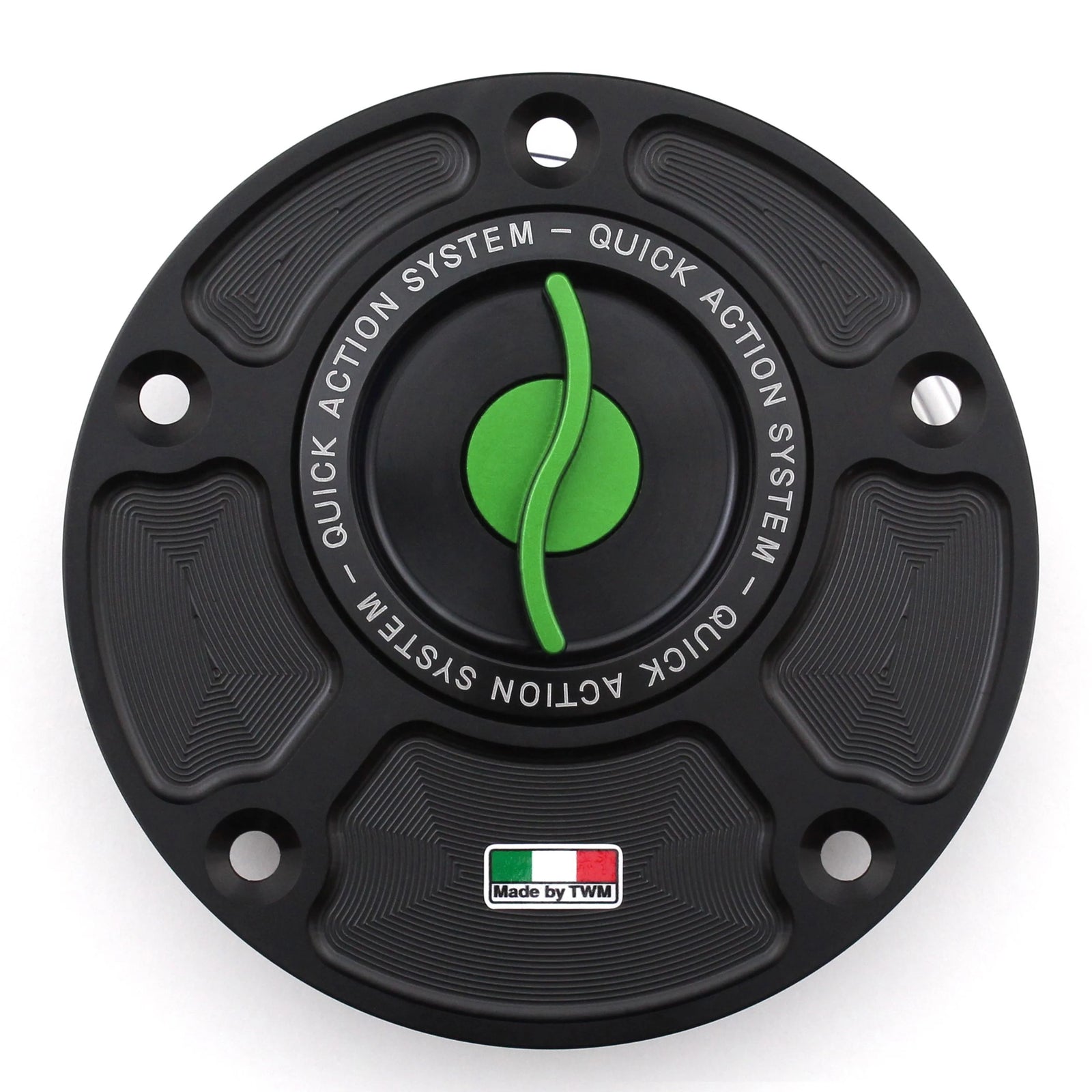 TWM CNC Aluminum Gas Cap / Fuel Cap with Green Center Cap for Yamaha Motorcycles