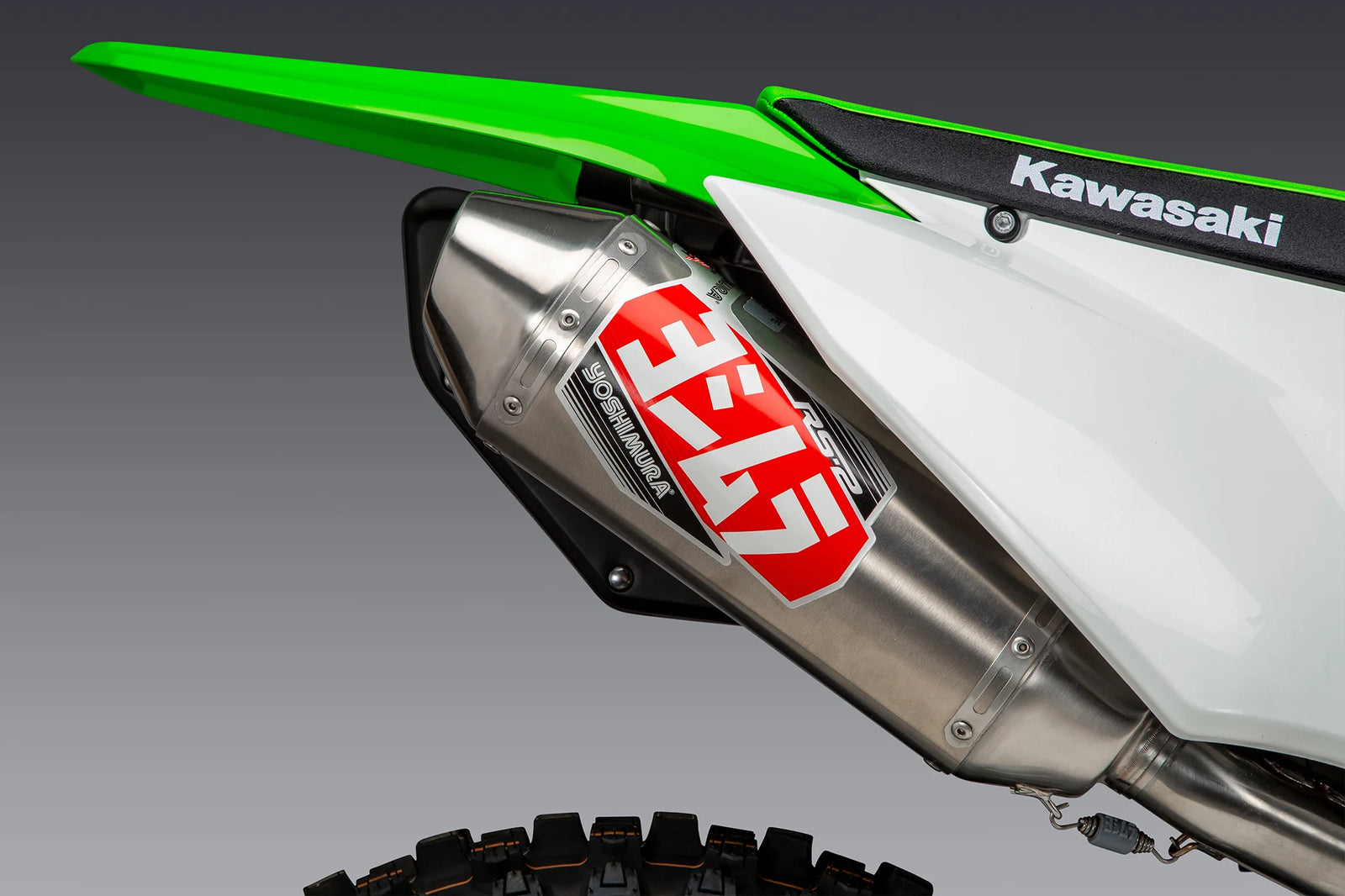 Yoshimura KLX300R 21-26 RS-2 Stainless Slip-On Exhaust, W/ Aluminum Muffler