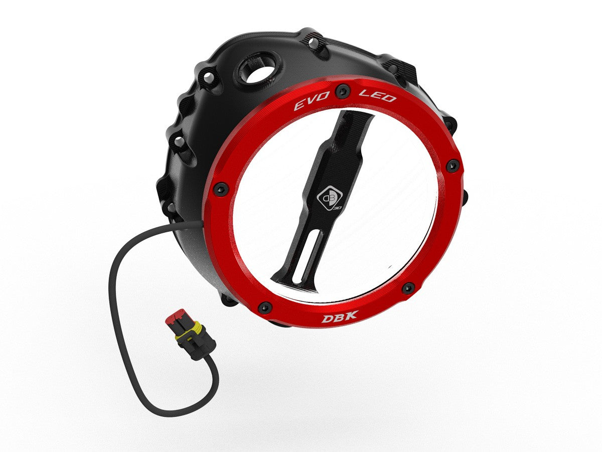 Ducabike DBK Ccdvl12 BMW Evo LED Clear Clutch Cover - BLACK-RED