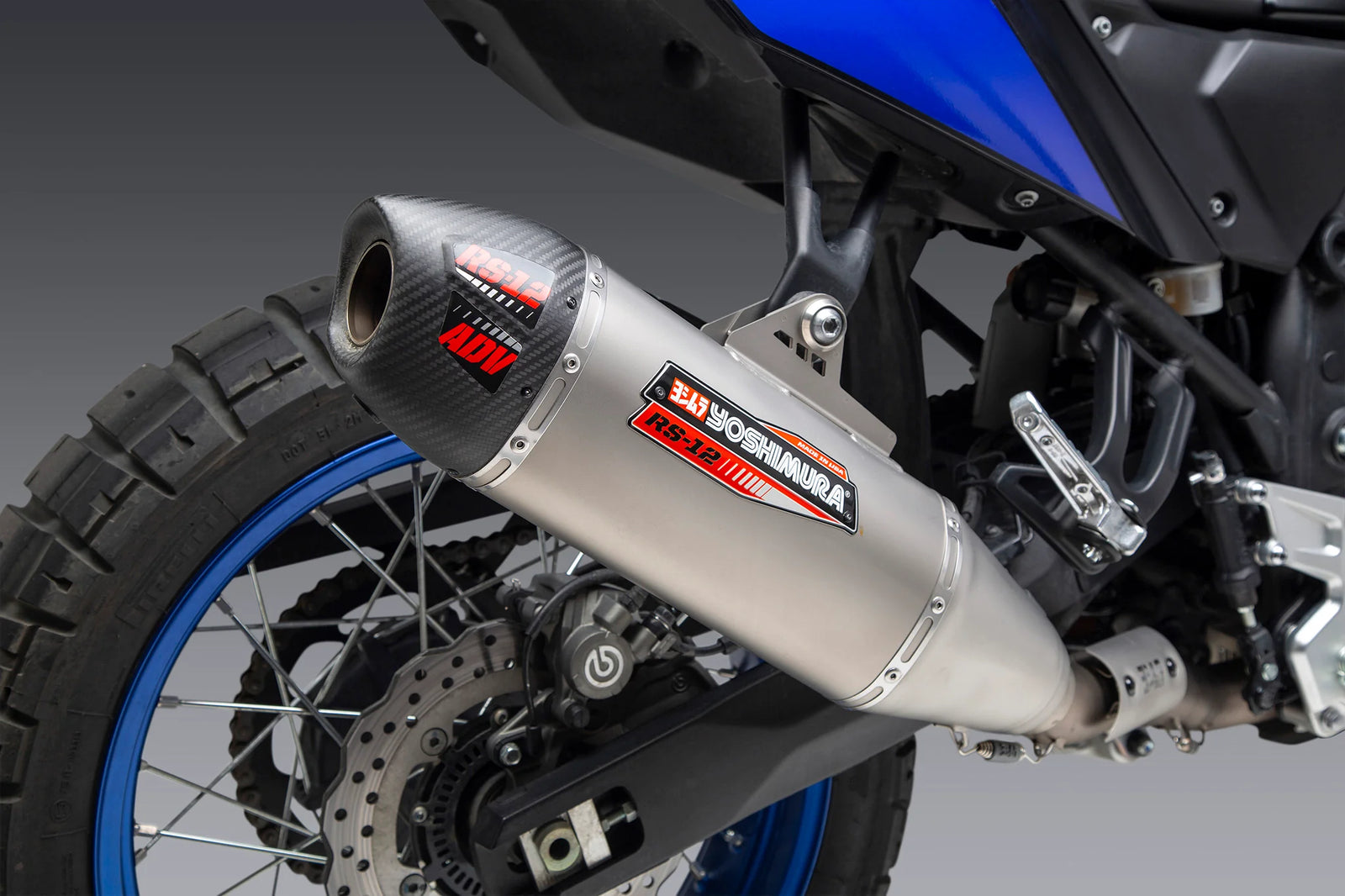 Yoshimura TENERE 700 21-26 RS-12 Stainless Full Exhaust, W/ Stainless Muffler