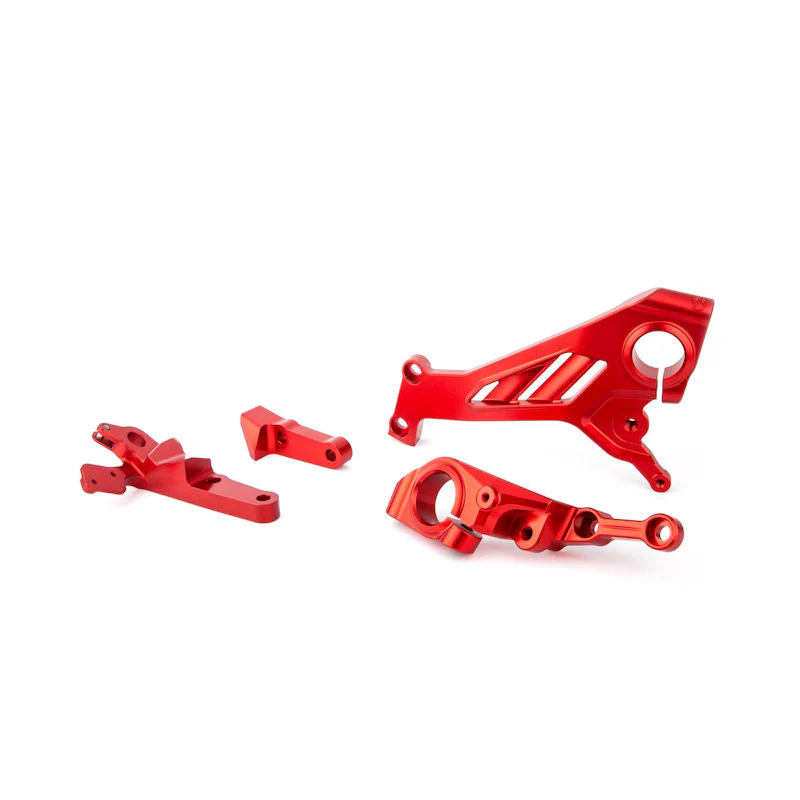 Motocorse CNC Billet Rear Set Mount Support Set For Panigale V4 V4S SP - Red / 2018 to 2021
