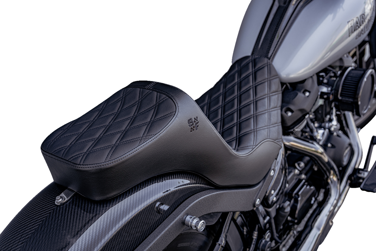 Slyfox Chariot Seat - Black Double Diamond Stitch - Black Logo - FLSB '18-'21/FXLR '18-'26