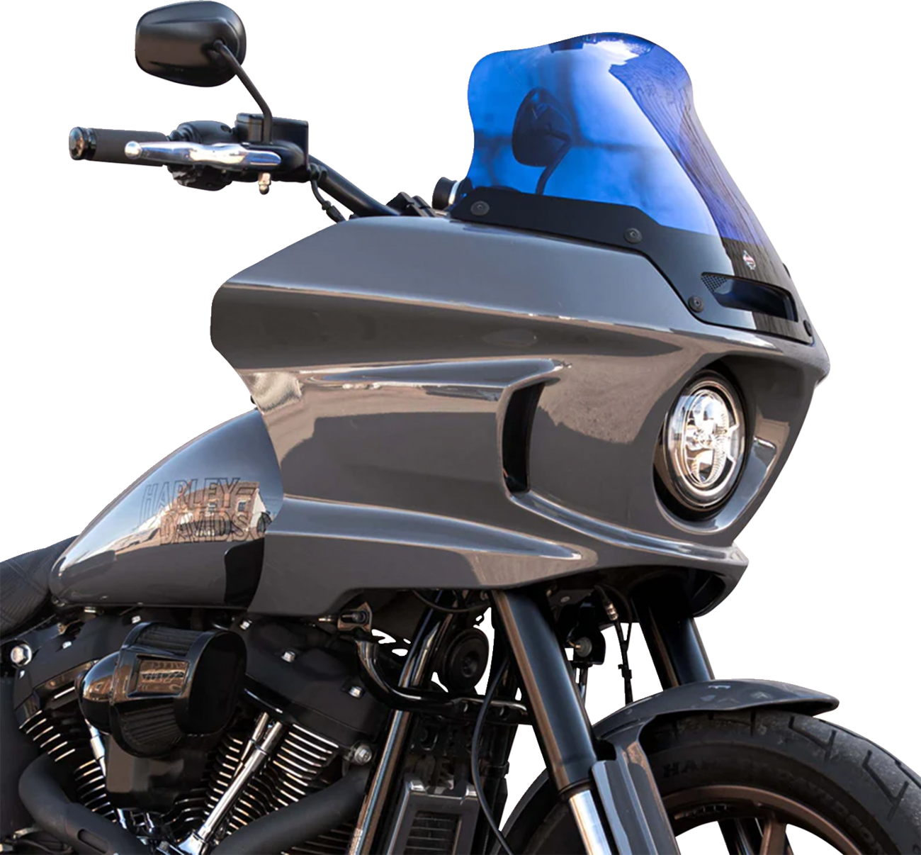 Klock Werks Kolor Flare® Windshield - 8" - Blue - '22-'25 FXLRST