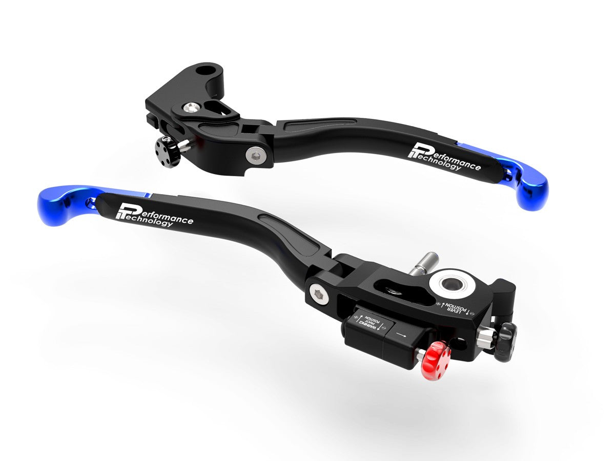 Ducabike DBK L11 Ultimate Brake + Clutch Levers Double Adjustment - BLACK-BLUE