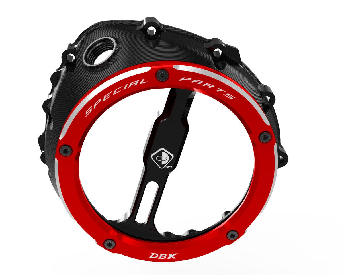 Ducabike DBK Ccdv12 BMW Clear Clutch Cover Oil Bath 3D-EVO - BLACK-RED