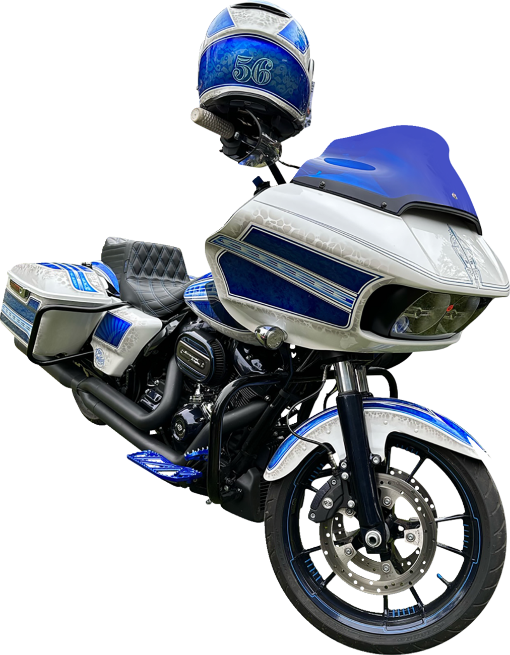 Klock Werks Kolor Flare® Windshield - 9" - Blue - '15-'25 FLTR