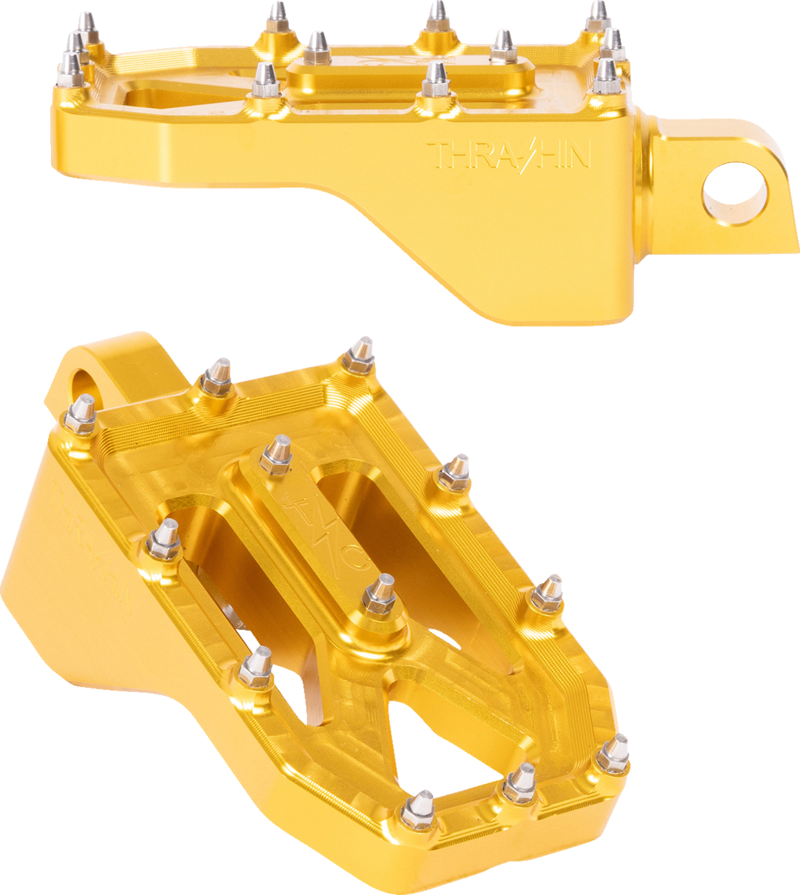 Thrashin Supply CO. Aggressor Foot Pegs - Rear - Gold - HD '72-'25