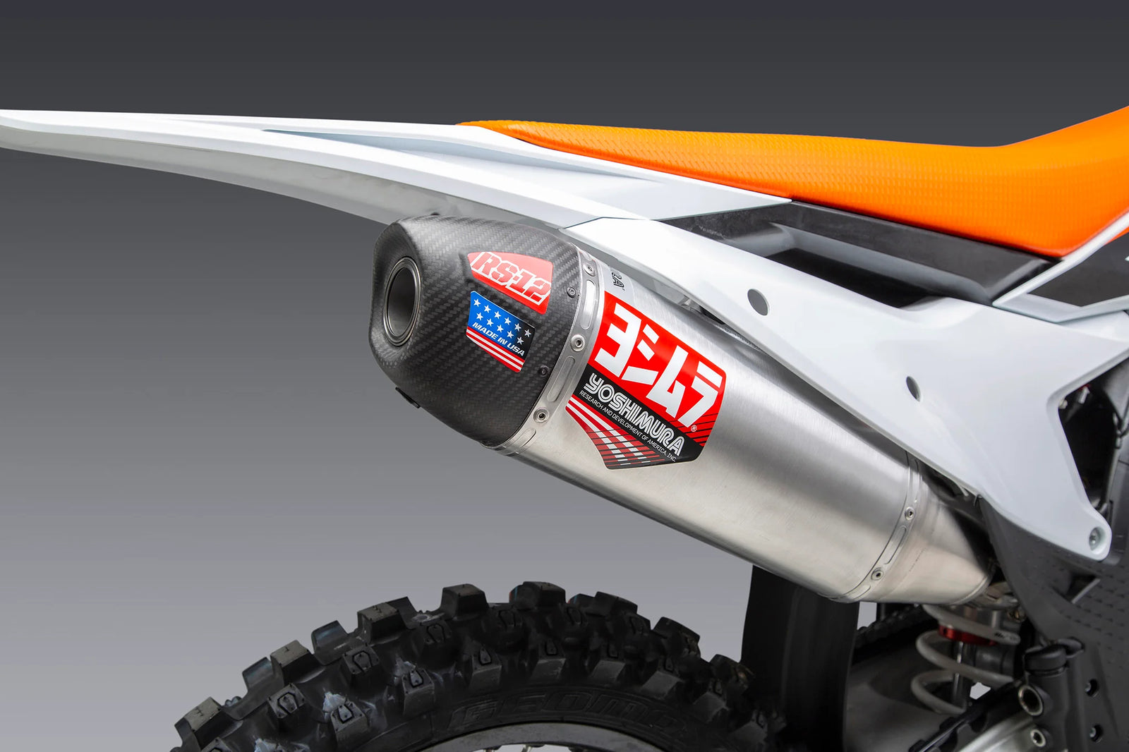 Yoshimura KTM 250/350sx-F / Husqvarna FC250/350 22-26 RS-12 Stainless Full Exhaust, W/ Aluminum Muffler