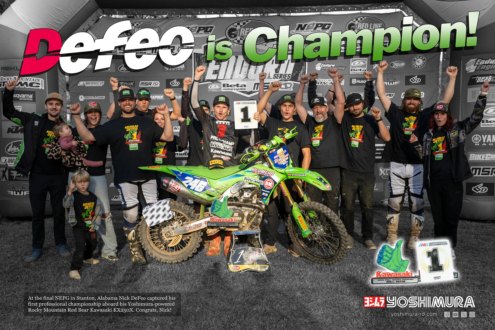 Yoshimura KX250/X 25-26 RS-12 Stainless Full Exhaust, W/ Stainless Muffler