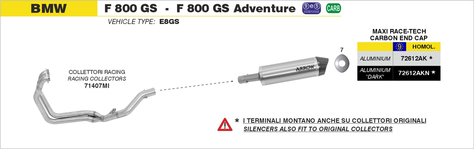 Arrow 71407MI Racing Headers - Assembly Diagram
