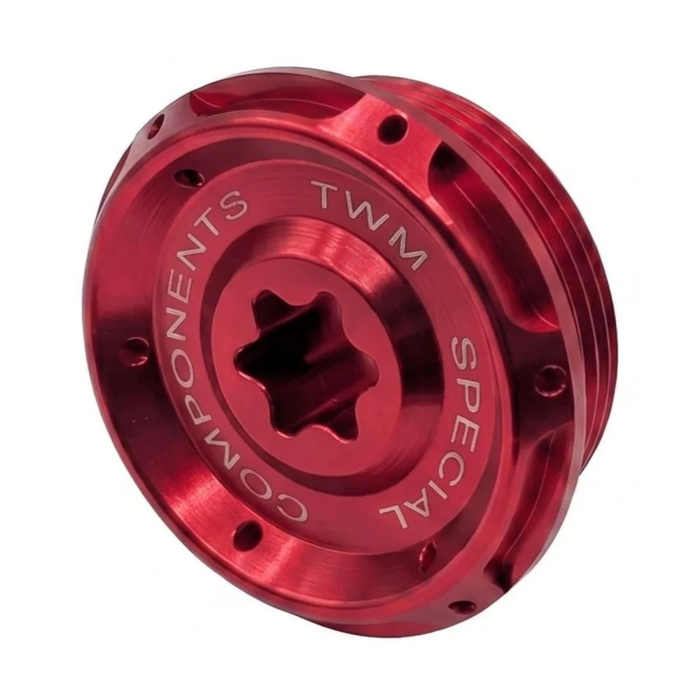 TWM CNC Aluminum Timing Inspection Plug in Red for BMW Motorcycles - CAMBMW.02.R