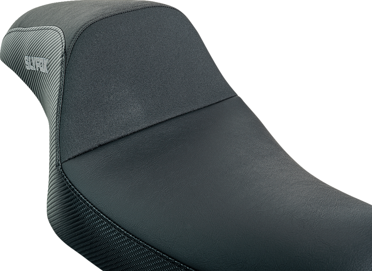 Slyfox Drifter Seat - Gray Logo - Black Vinyl W/ Slipstop - Carbon Fiber - XL '04-'22