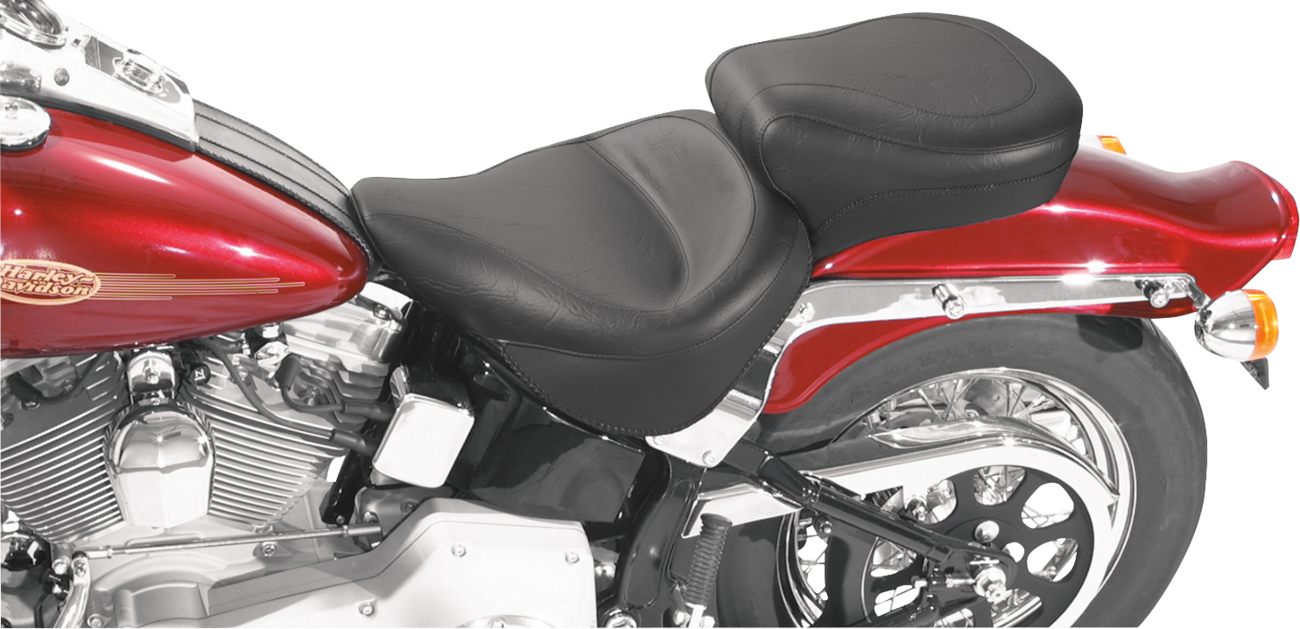 Mustang Vintage Style Seat - Wide - Smooth - Black - FXST/FLST
