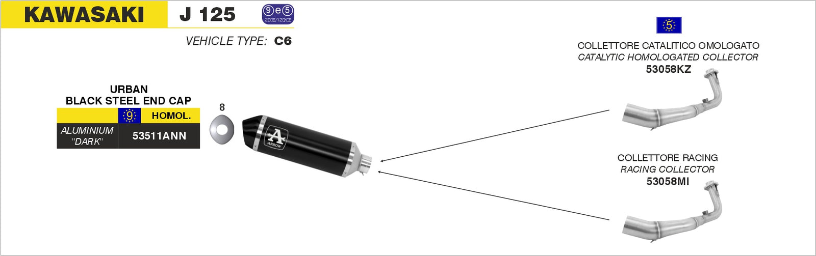 Arrow 53511ANN Urban Aluminium Dark Slip On With Dark End Cap