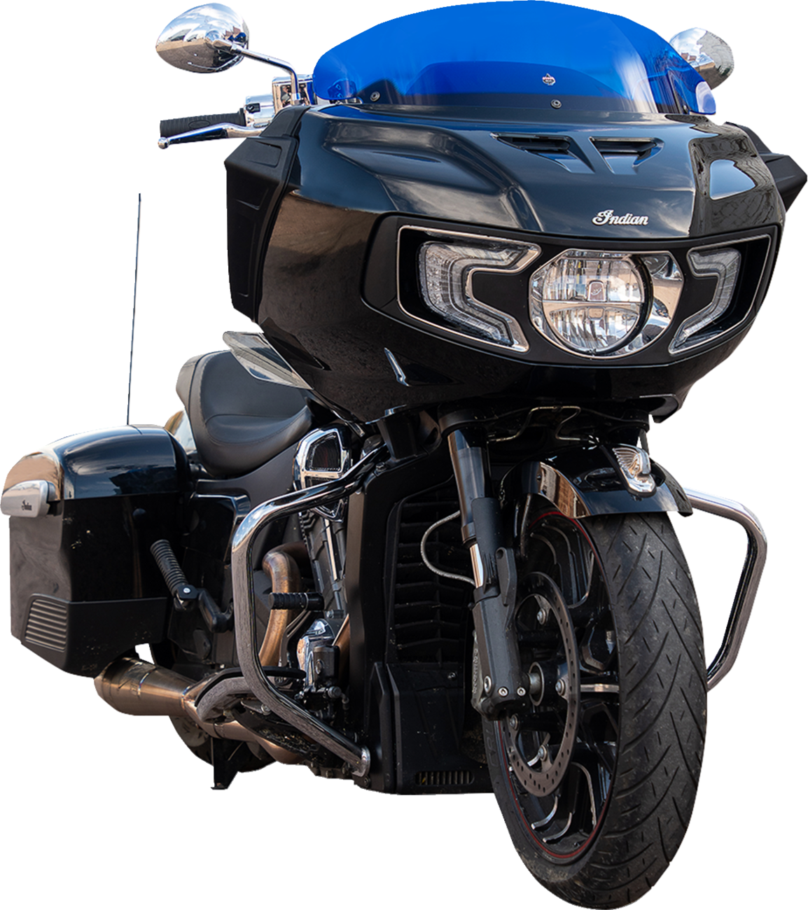 Klock Werks Kolor Flare™ Windshield - 8" - Blue - Indian