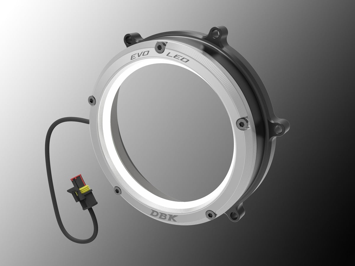Ducabike DBK Cc1199l02 Evo LED Clear Clutch Cover - BLACK-SILVER