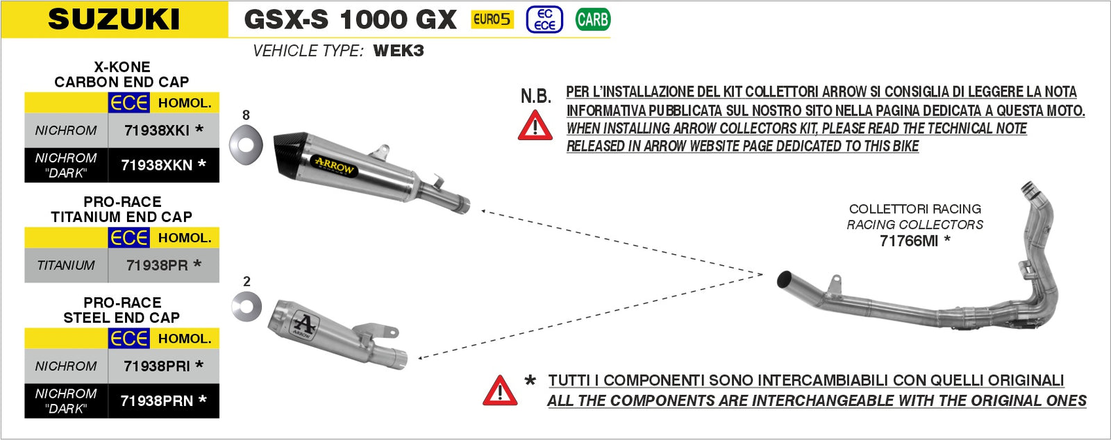 Arrow 71938XKI X-Kone Slip On - Assembly Diagram