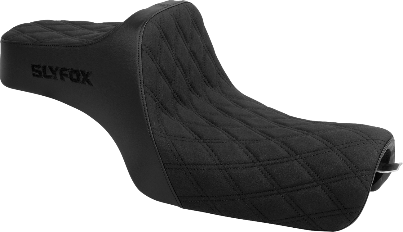 Slyfox High Noon Seat - Double Diamond - Black Logo - Black Stitch - XL '04-'22