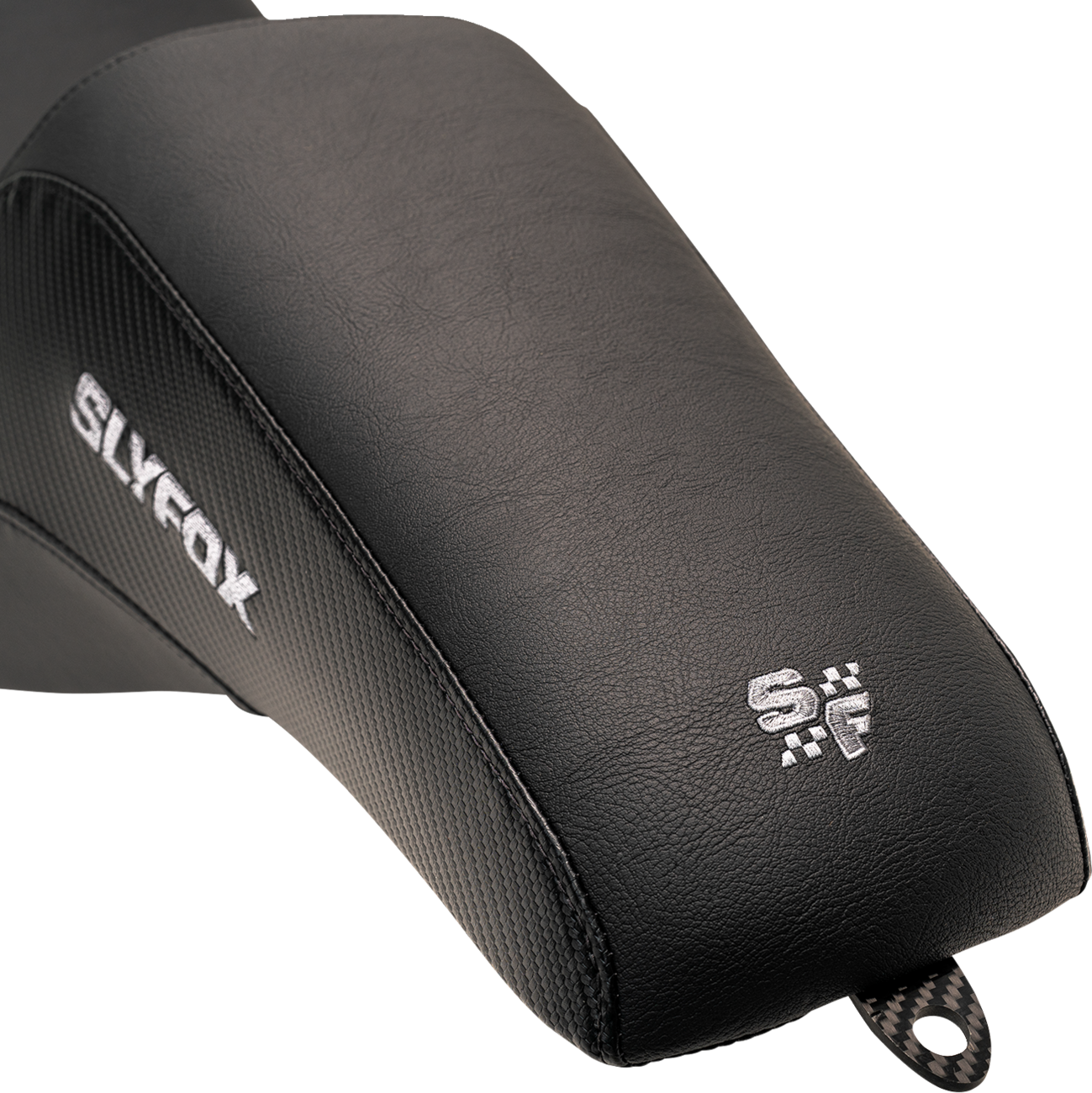 Slyfox Drifter Seat - Gray Logo - Smooth Vinyl - Carbon Fiber - FL '08-'23