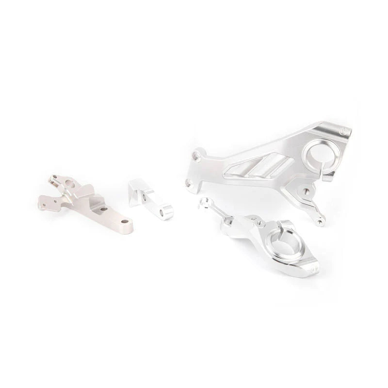 Motocorse CNC Billet Rear Set Mount Support Set For Panigale V4 V4S SP - Silver / 2018 to 2021