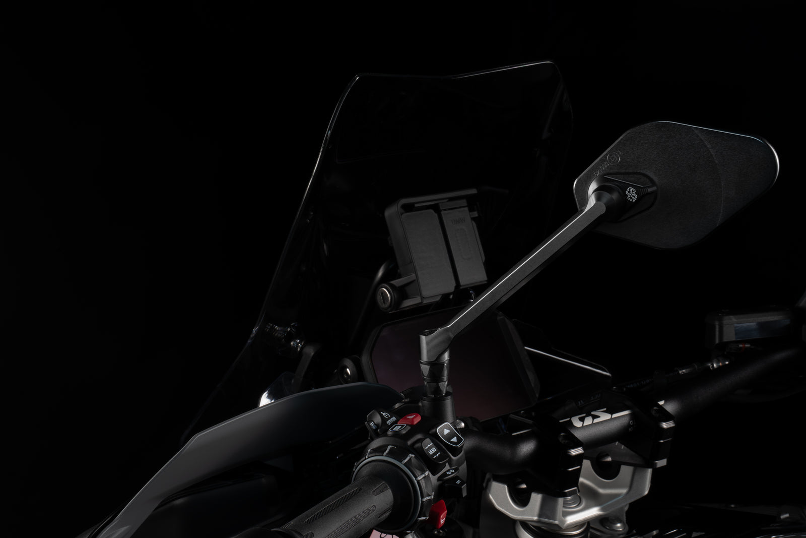 Gilles Tooling STRATOS Left-Hand Dashboard Mirror, Matt Black