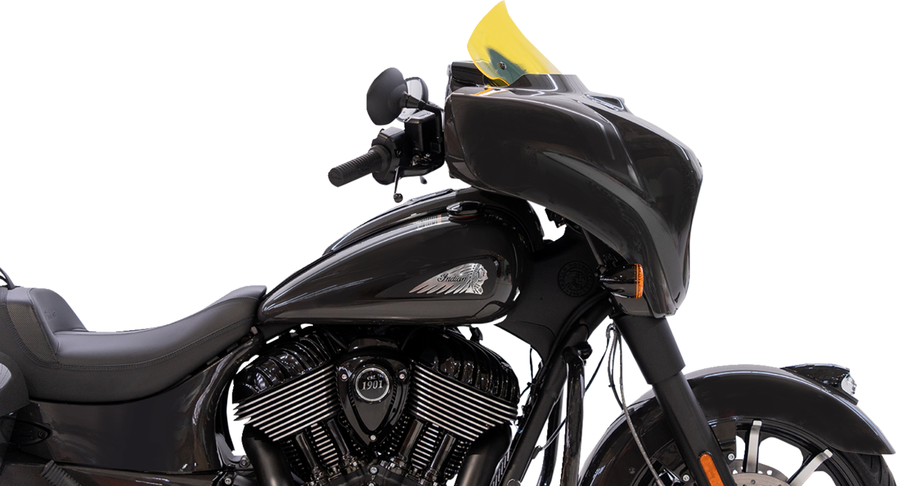 Klock Werks Ice Flare® Windshield - 10" - Yellow Ice - '14-'26 Indian