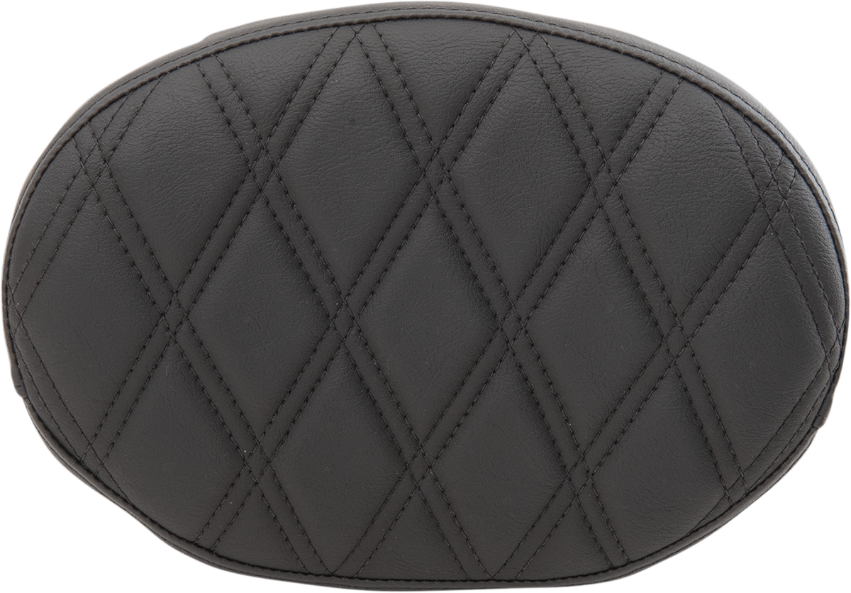 Drag Specialties Seats Oval Sissy Bar Pad - Double Diamond - Black Stitch - FL '99-'22