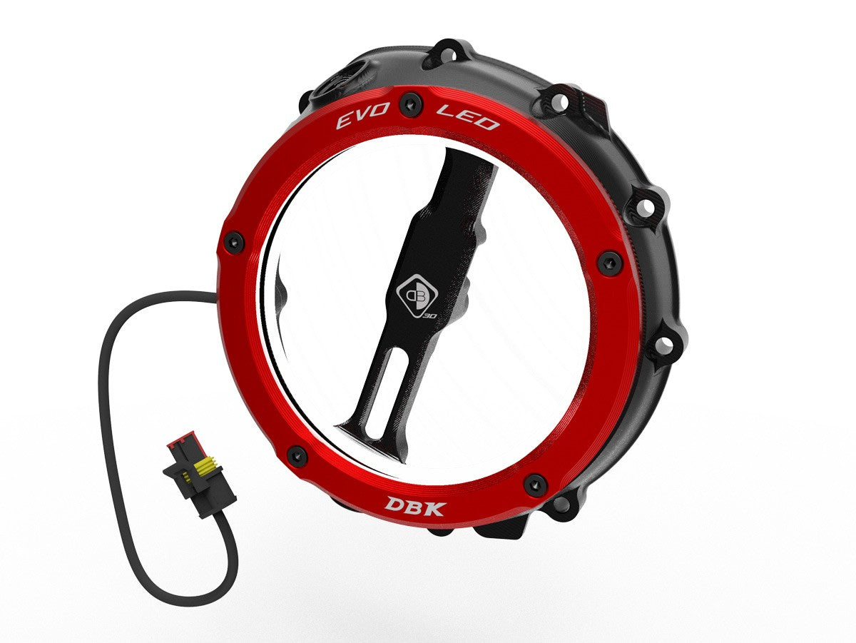 Ducabike DBK Ccdvl12 BMW Evo LED Clear Clutch Cover - BLACK-RED