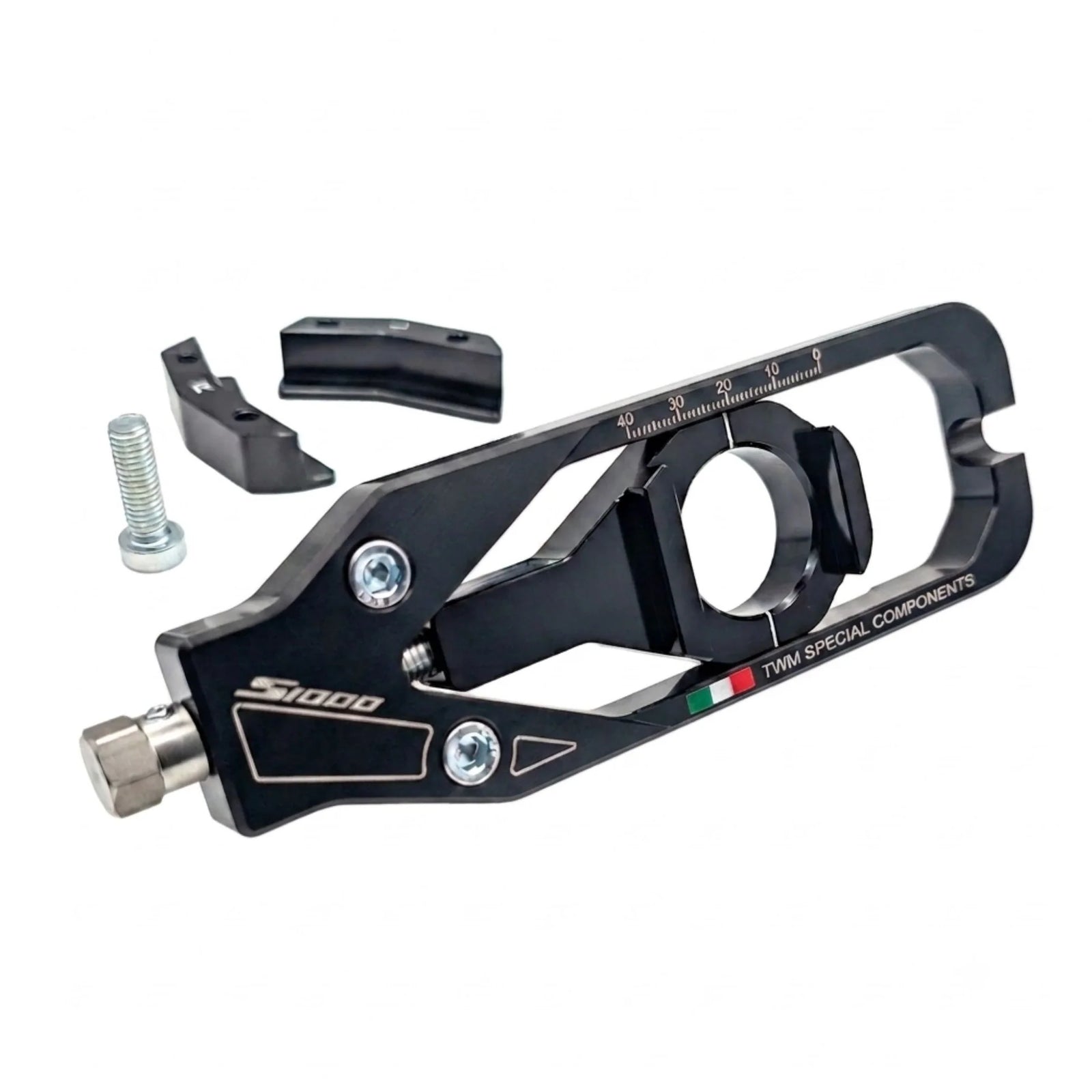 TWM CNC Aluminum Chain Adjusters for BMW - TCBMW.01 in Black - Detail Photo - TCBMW.01.N