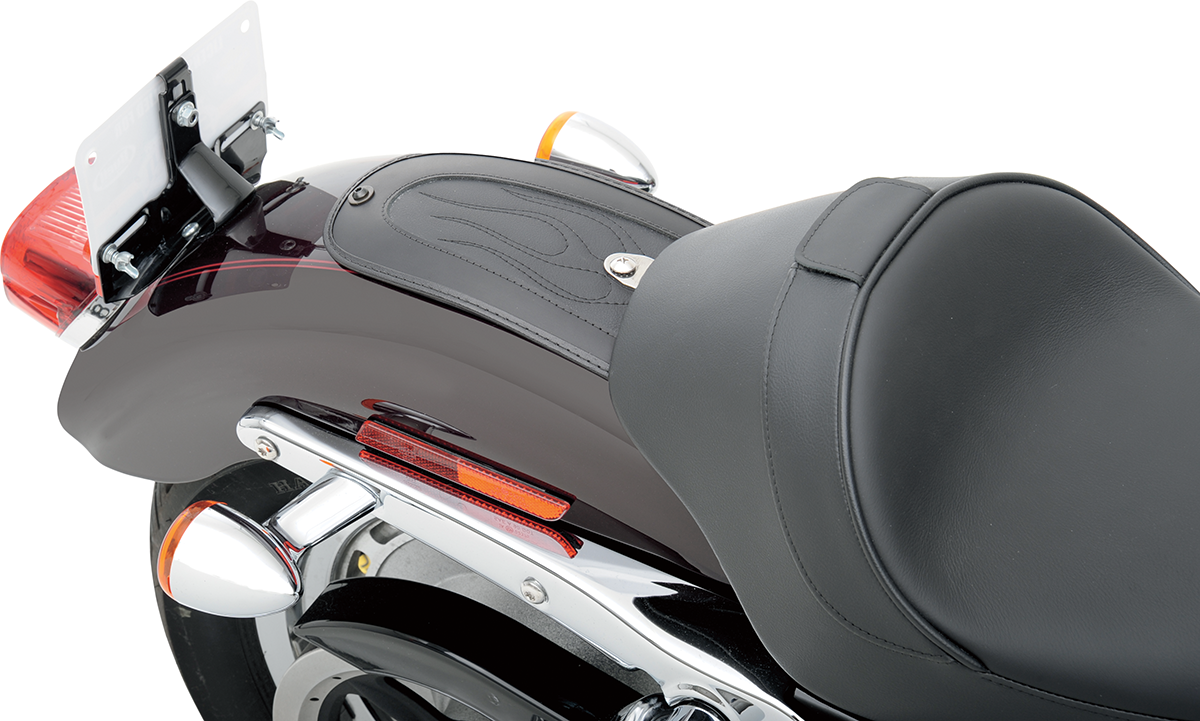 Drag Specialties Seats Fender Skin - Flame Stitched Automotive-Grade Vinyl Center - 10"