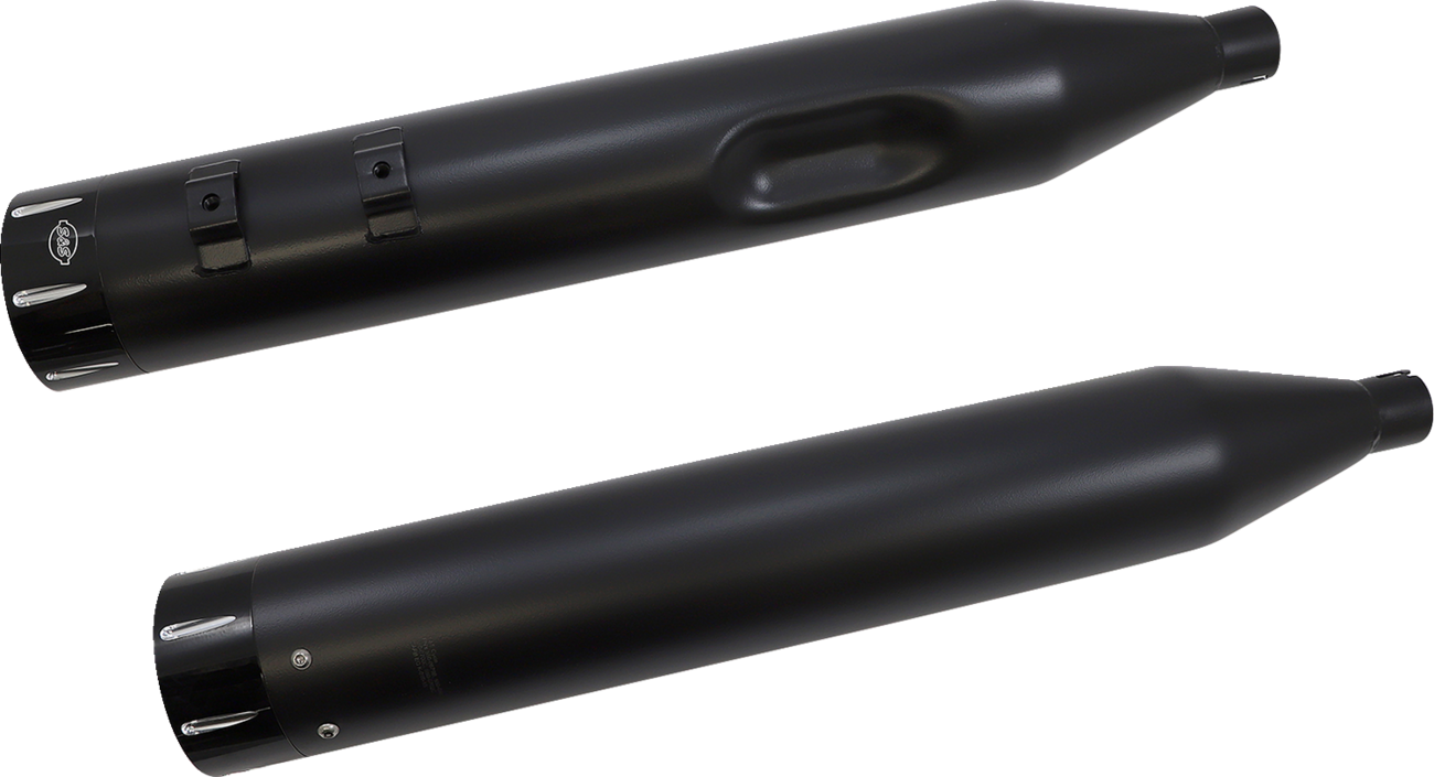 S&S Cycle El Dorado Dual Exhaust System - Black - Machined Black Tracer