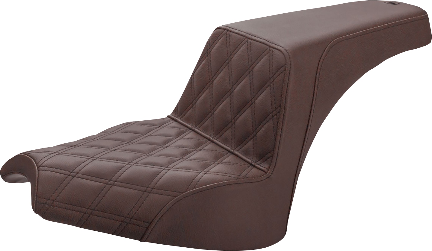 Saddlemen Step-Up Seat - Front Lattice Stitch/Rear Smooth - Brown - Chief