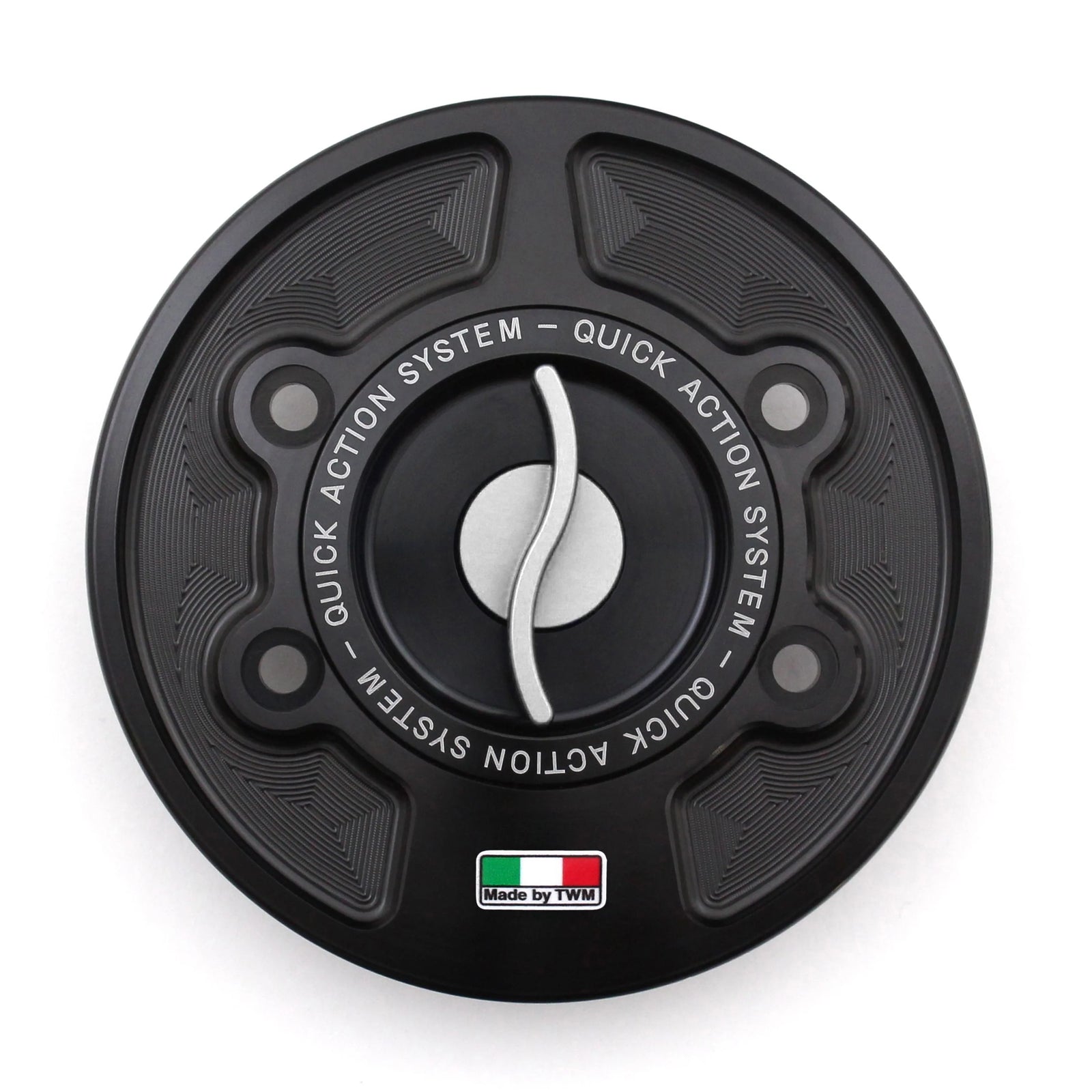 TWM CNC Aluminum Gas Cap / Fuel Cap with Silver Center Cap for BMW Motorcycles