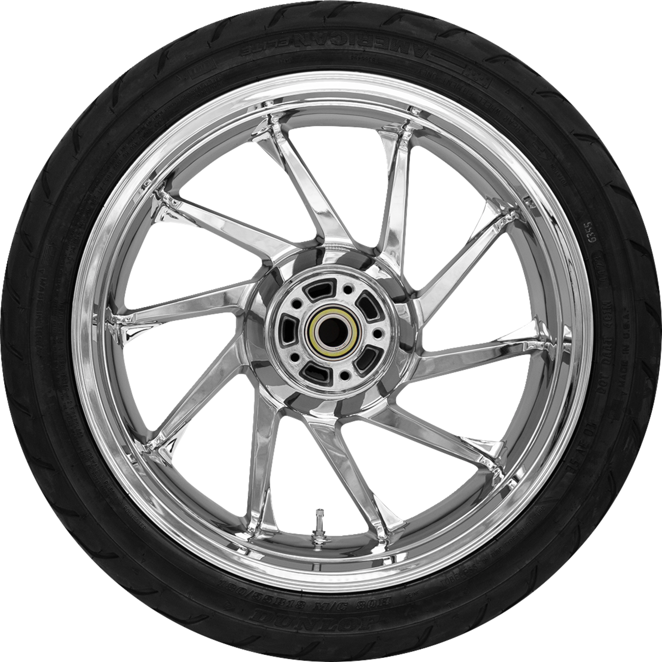 Coastal Moto Hurricane Rear Wheel - Chrome (18") | Dunlop AE Tire (180/55b18))