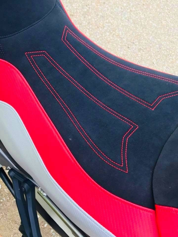 Ducabike DBK Csmtscen MTS Enduro Comfort Seat Cover - BLACK-RED-SILVER