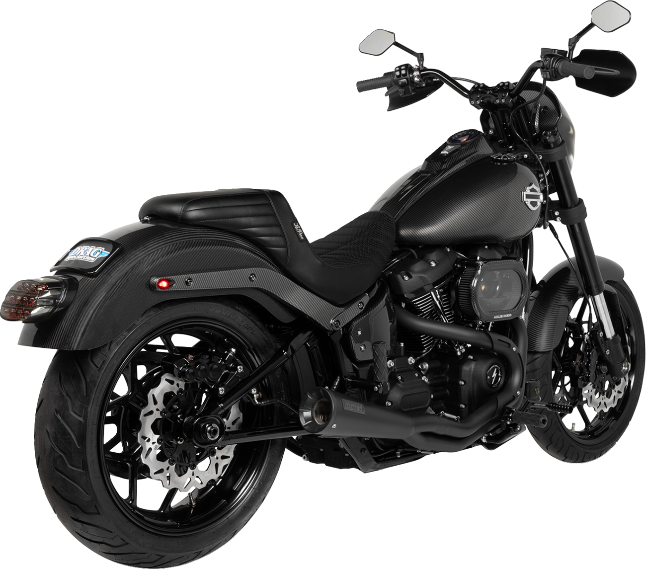 Vance & Hines 2-Into-1 Upsweep Exhaust System - Black - Stainless Steel