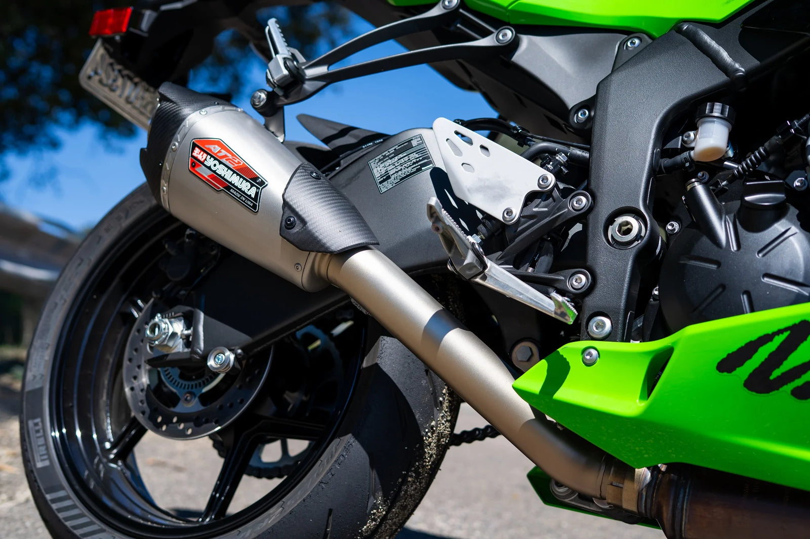 Yoshimura ZX-6R 2019-26 AT2 Stainless 3/4 Exhaust, W/ Stainless Muffler