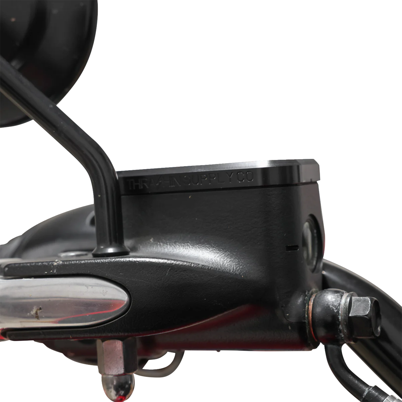 Thrashin Supply CO. Master Cylinder Cover - Brake - Front - Black/Twice-Cut