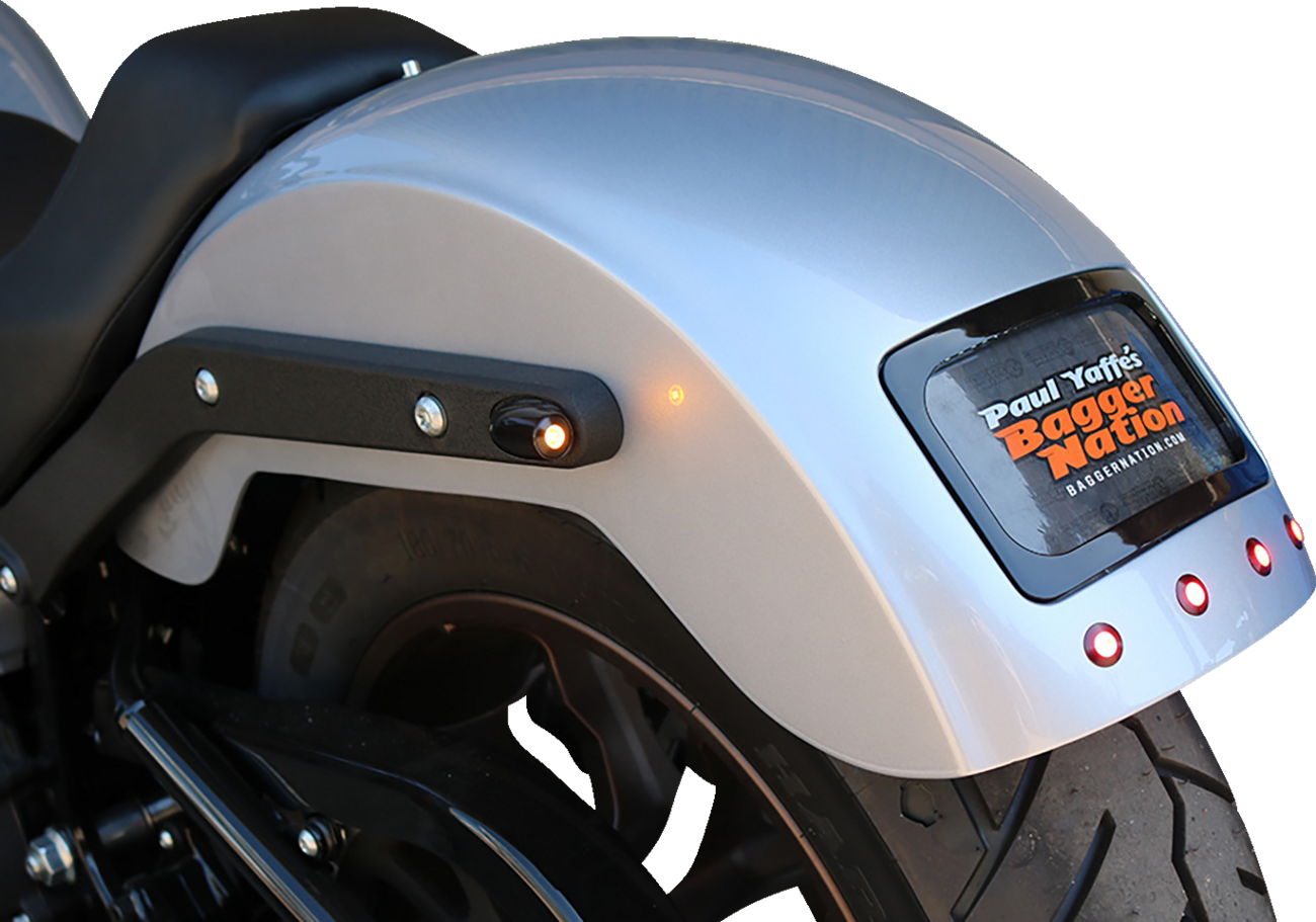 Paul Yaffe Bagger Nation The Fix Rear Fender - Black Frame Plate - HD Softail '20-'23