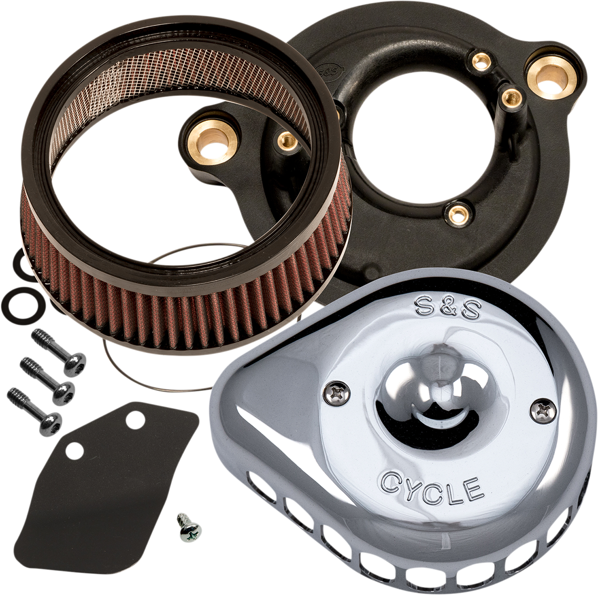 S&S Cycle Mini Teardrop Stealth Air Cleaner Kit - Chrome