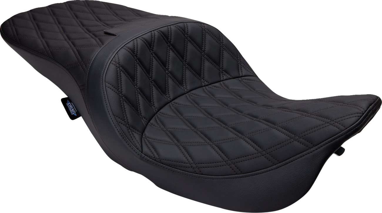 Drag Specialties Seats Freedom Seat - Vinyl - Double Diamond Black Stitch - FLH '97-'07