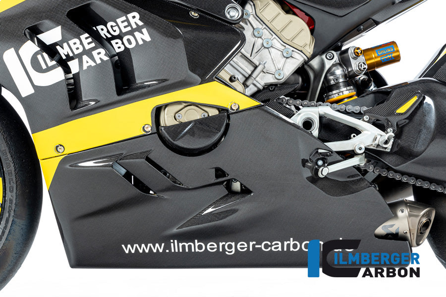 Ilmberger Carbon Belly Pan For Low Exhaust Ducati Panigale V4 S 2022 Racing - Gloss