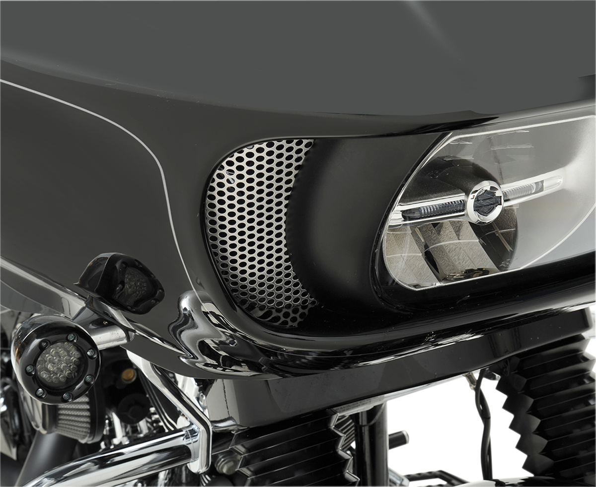 Klock Werks Fairing Vent Screen - Round - Chrome - FLTR