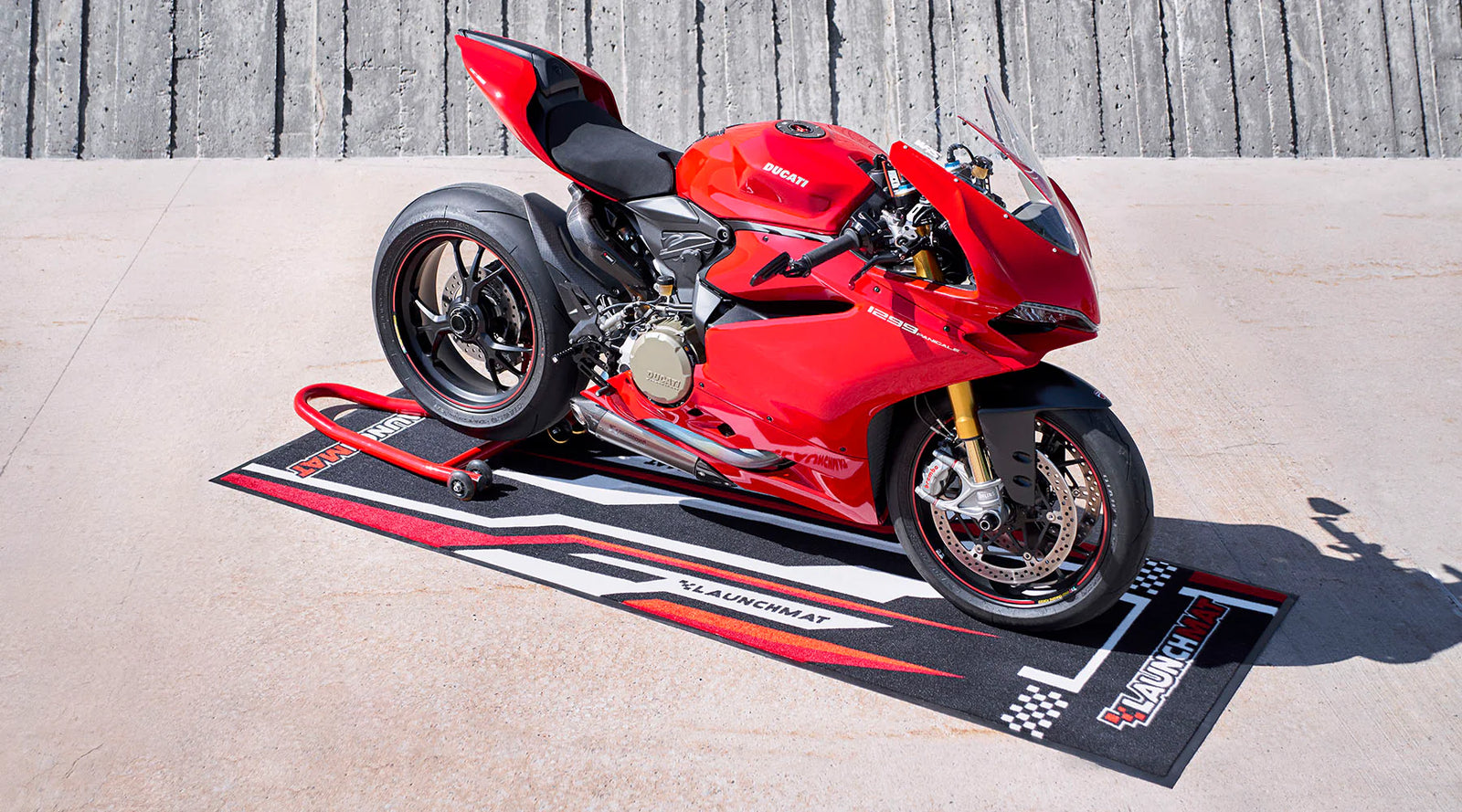 Launchmat Carpeted Motorcycle Mats (Lightning Design)