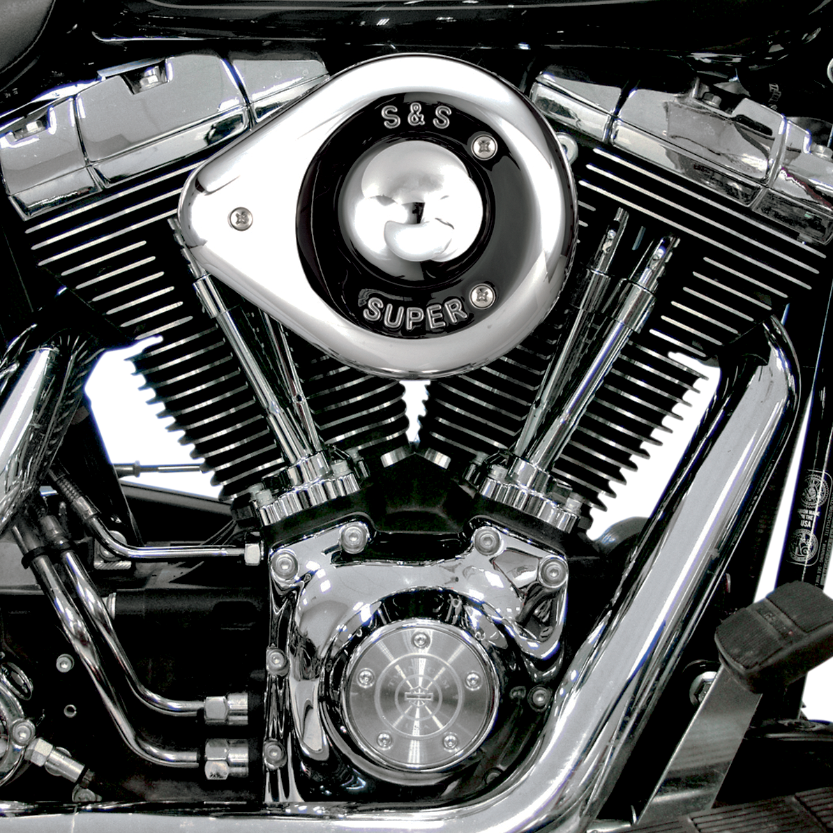 S&S Cycle Teardrop Air Cleaner Kit - Chrome