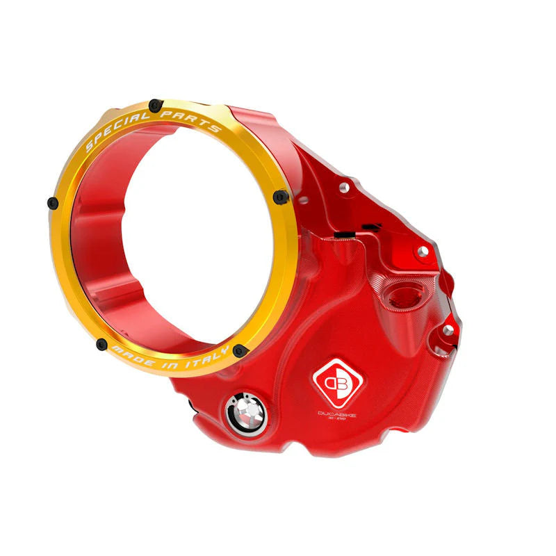 Ducabike DBK 3D Clear Clutch Cover For Ducati Monster 1200 1200S 1200R - Red-Gold