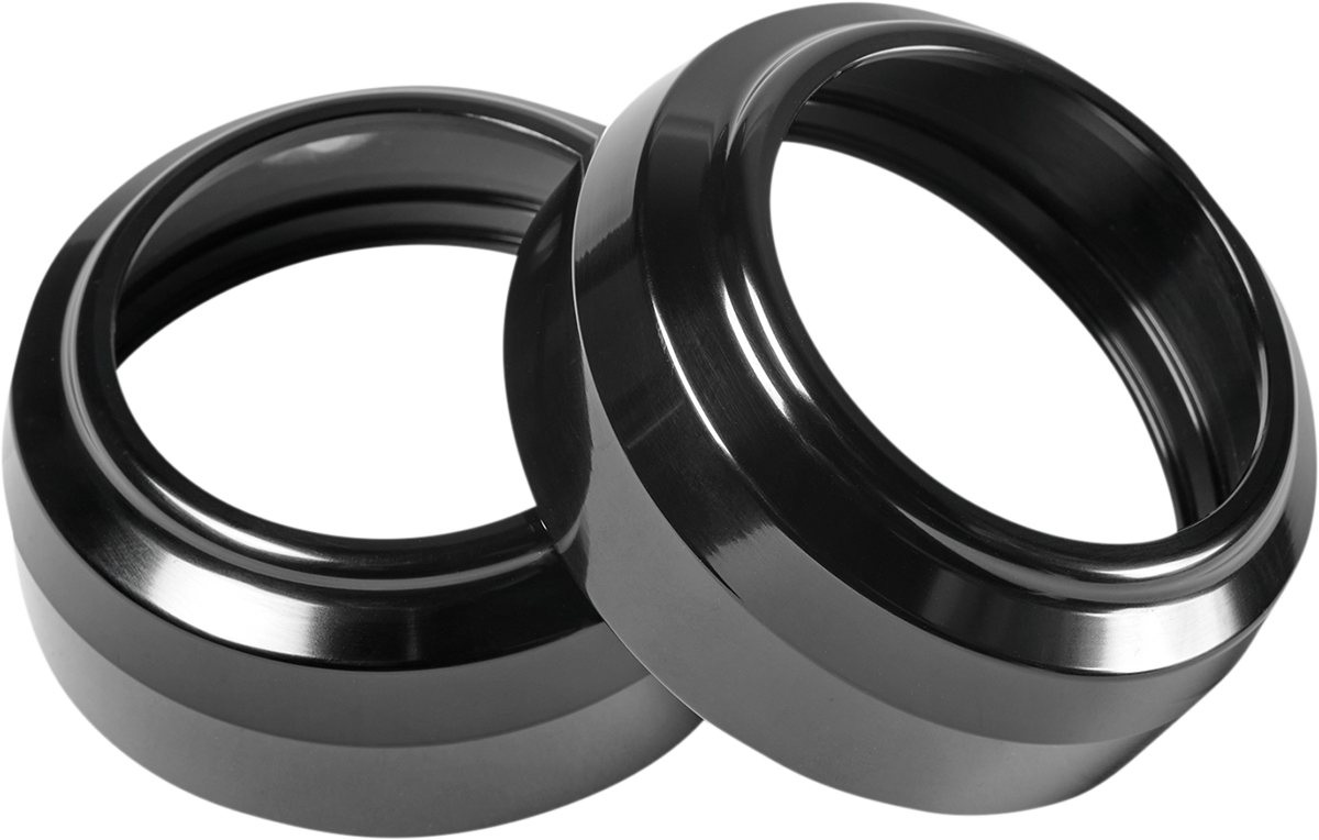 Performance Machine (PM) Fork Dust Caps - 49 MM - Black Anodized