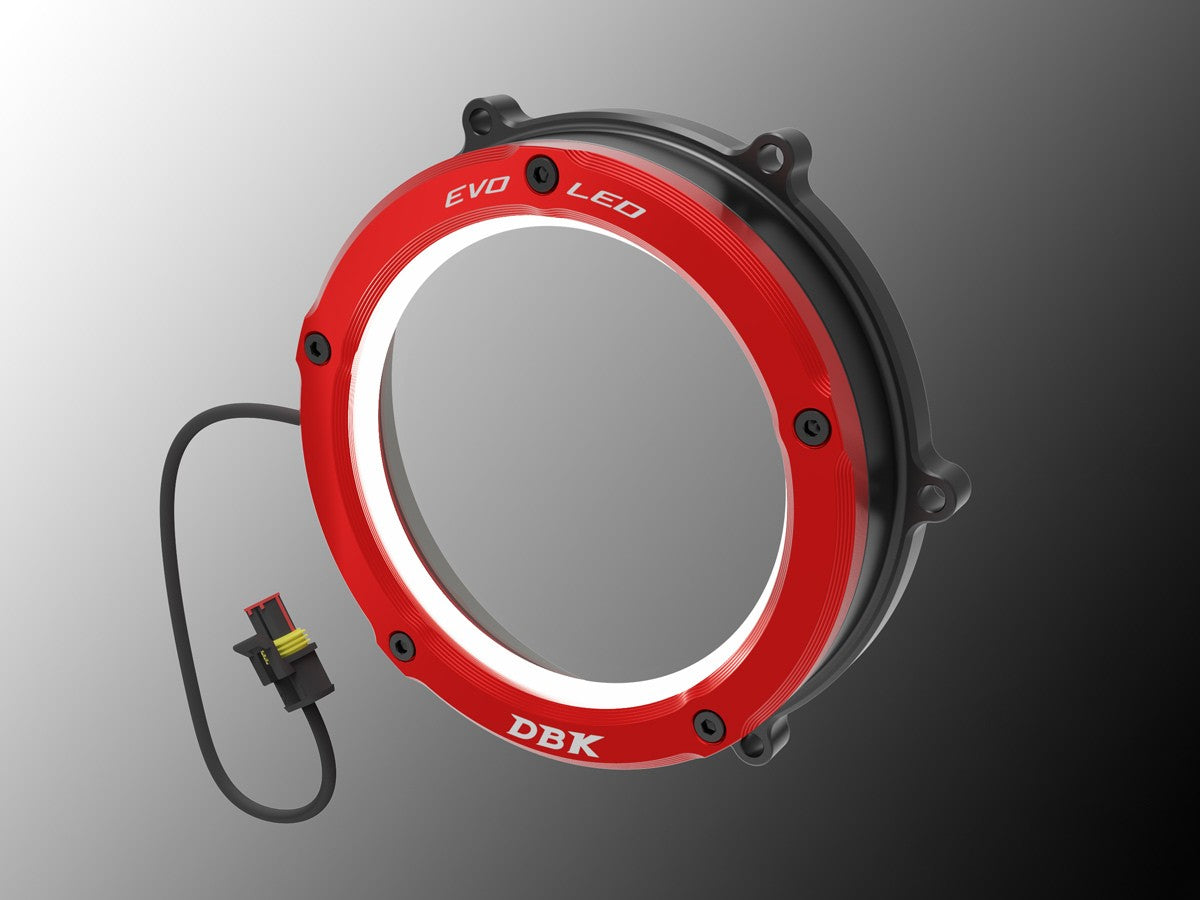 Ducabike DBK CCV4L01 Evo LED Clear Clutch Cover - BLACK-RED